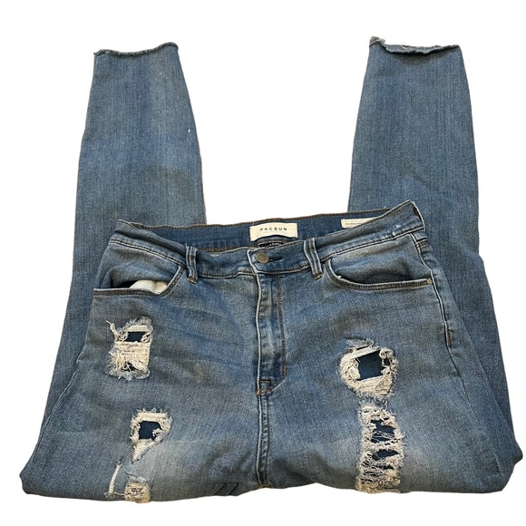 PacSun Power Super Stretch High Rise Distressed Ankle Jegging, Sz 29 - Picture 6 of 14
